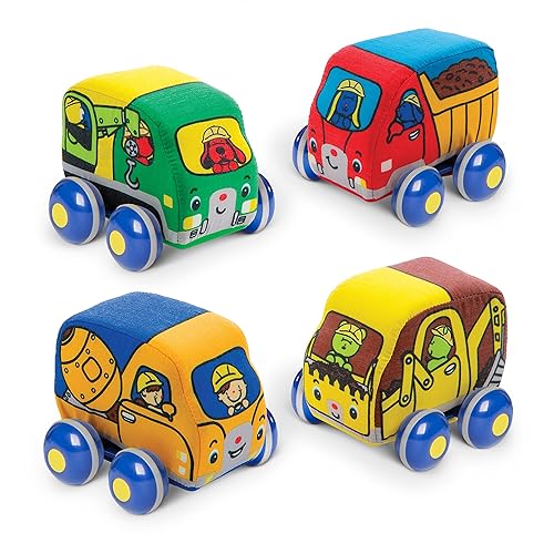 Melissa Doug Pull-Back Construction Vehicles Soft Baby Toy