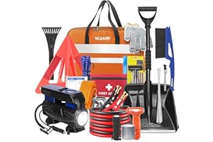 VCANENERGY Car Emergency Kit with Portable Air Compressor, Winter Car Safety Roadside Assist Kit, Emergency Car Kit for Cars, Trucks