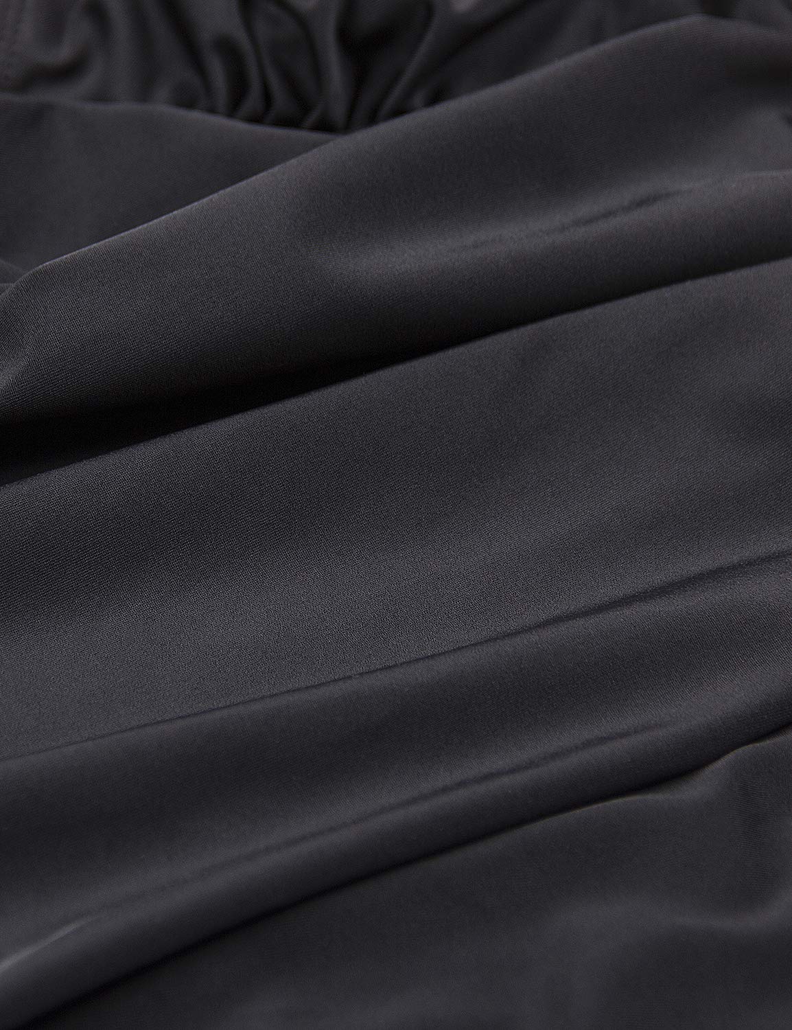 Blooming Jelly Ladies Wrap Tummy Control Swimming Costume for Women V Neck One Piece Swimsuit Swimwear Black,L