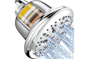 Cobbe Filtered Shower Head, 7 Modes High Pressure Shower Heads - 16 Stage Shower Head Filter for Hard Water for Remove Chlorine and Harmful Substances (Luxury Polished Chrome, 5 Inch Round)