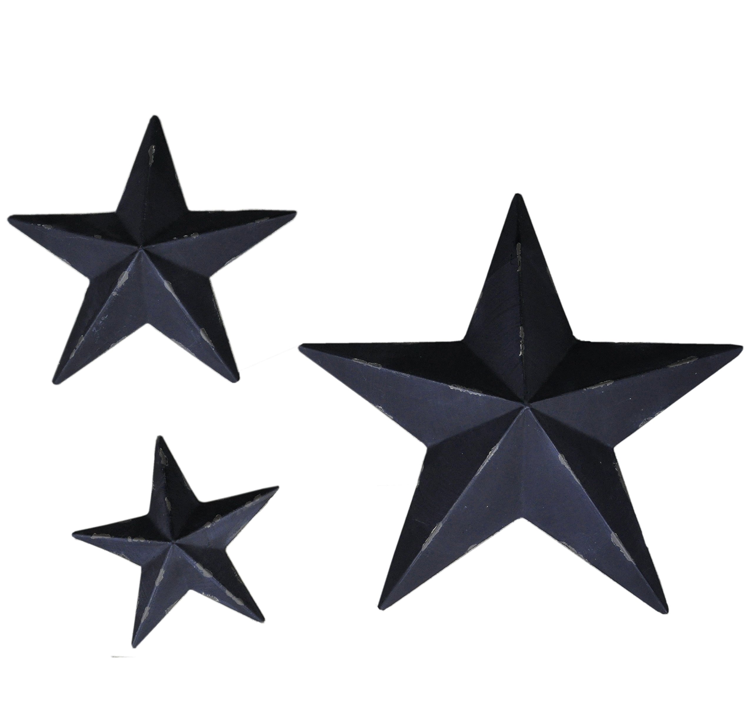 YL Crafts Metal Stars Wall Decoration Mounted Wall Art 3pcs/set