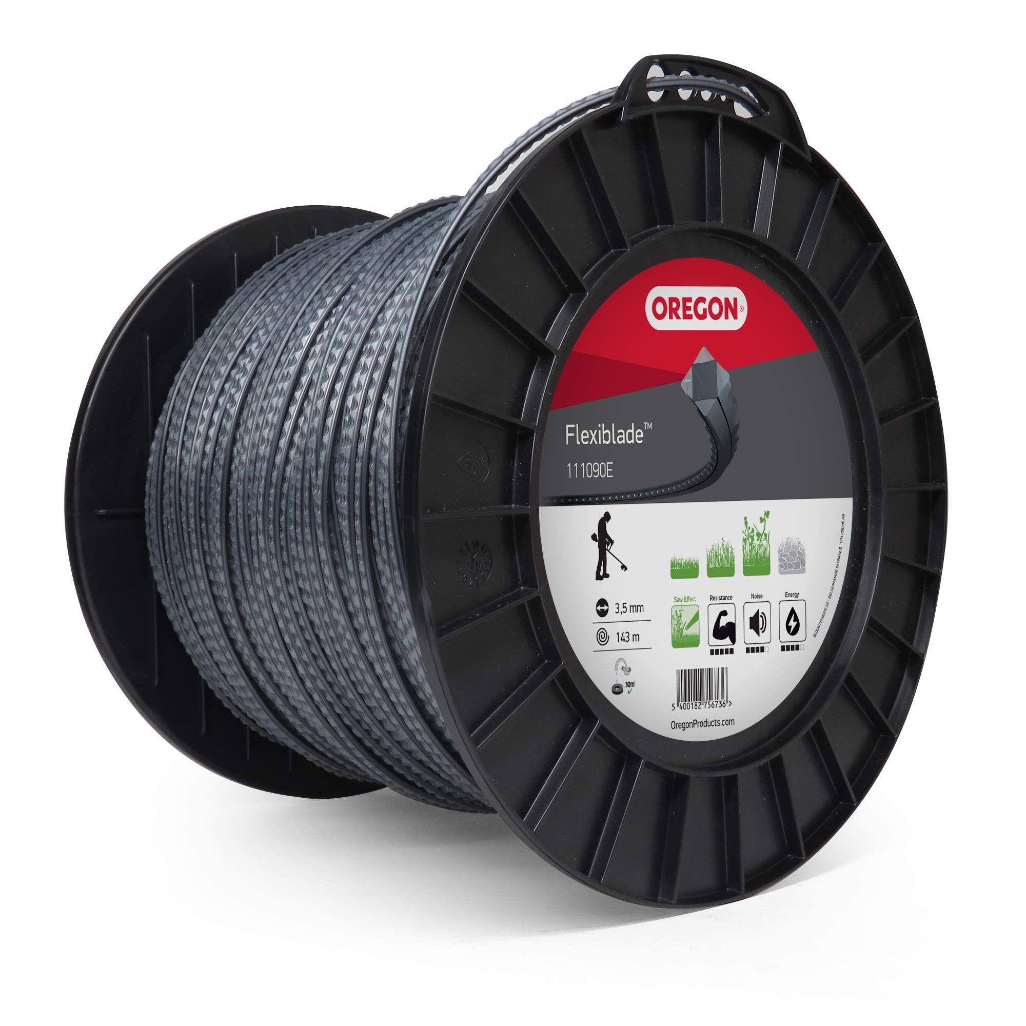 Oregon Serrated 3.5mm Strimmer Line, Tackles Thick Grass, Weeds, Tough Vegetation & Brambles, Professional Heavy Duty Durable Strimmer Wire, Fits Most Standard Models, 3.5 mm x 143 m (111090E)