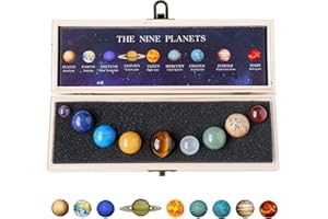 Nine Planets Solar System Model Crystal Ball - Natural Crystal Gemstone Marble Space Home Desk Decoration - Creative Gifts