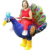 Funny Ride on Peacock Costume Inflatable Costume for Adult,Peacock Halloween Costumes Air Blow up Costumes for Women Girls, Inflatable Suit for Men Halloween Party