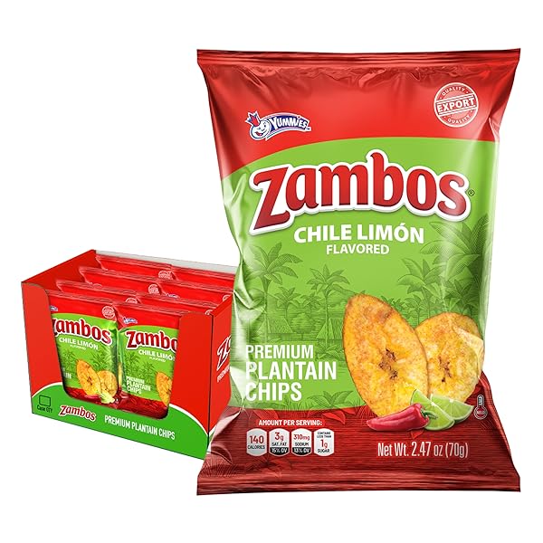 ZAMBOS CHILE LIMÓN PLANTAIN CHIPS, 2.47 OZ –...