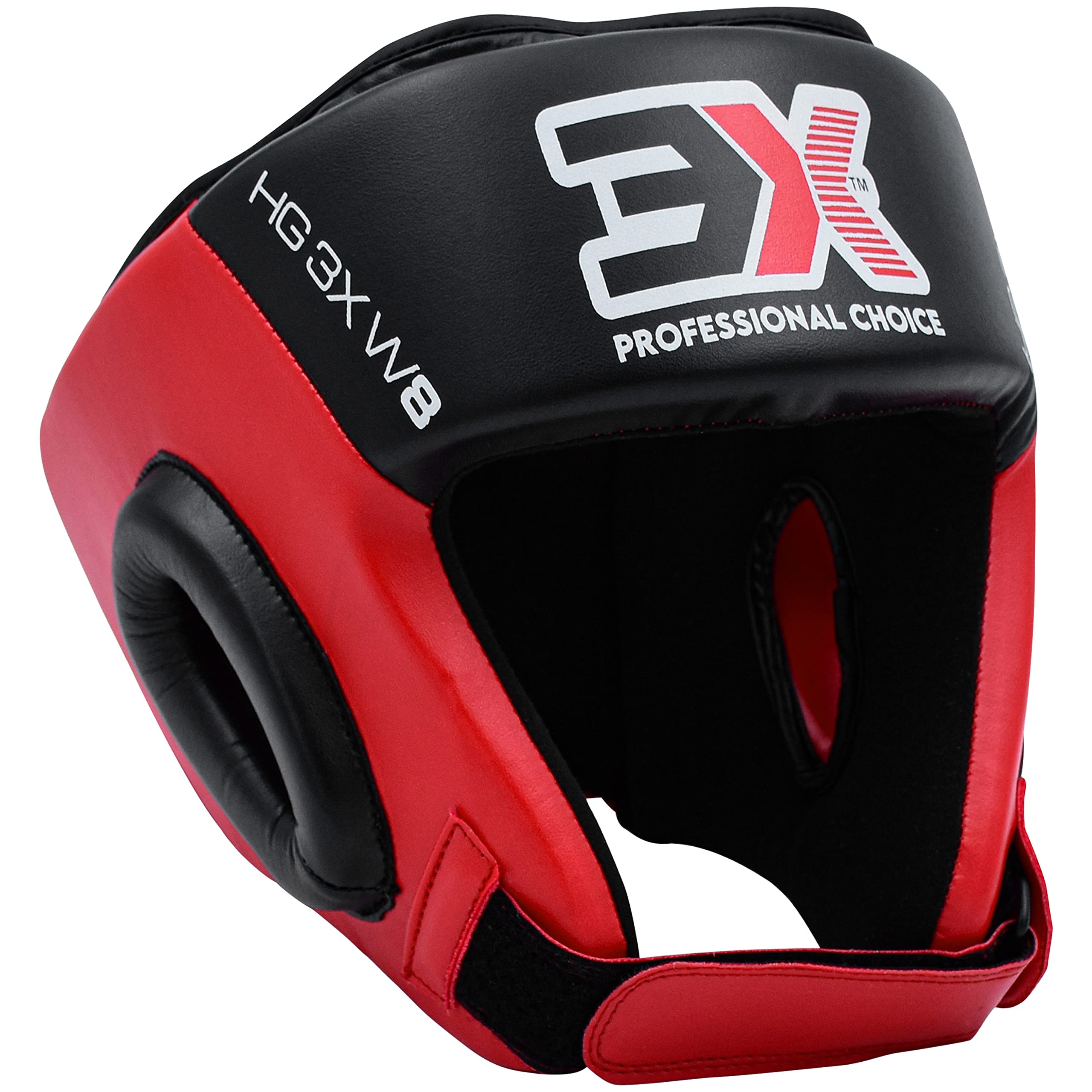 3X Sports Headguard for Boxing, Adjustable Head guard for Sparring, Muay Thai, Karate, Taekwondo Forehead, Cheeks & Ear Protection