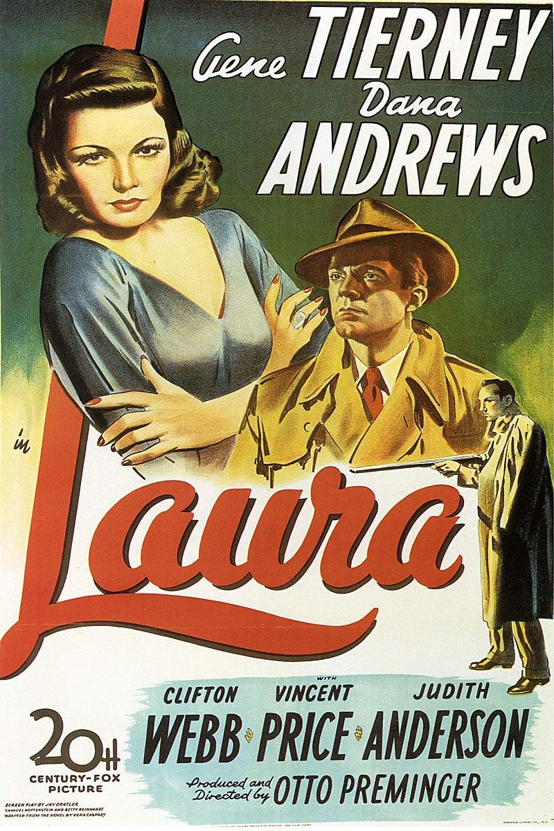 American Gift Services - Laura Vintage Gene Tierney Vincent Price Movie Poster - 24x36