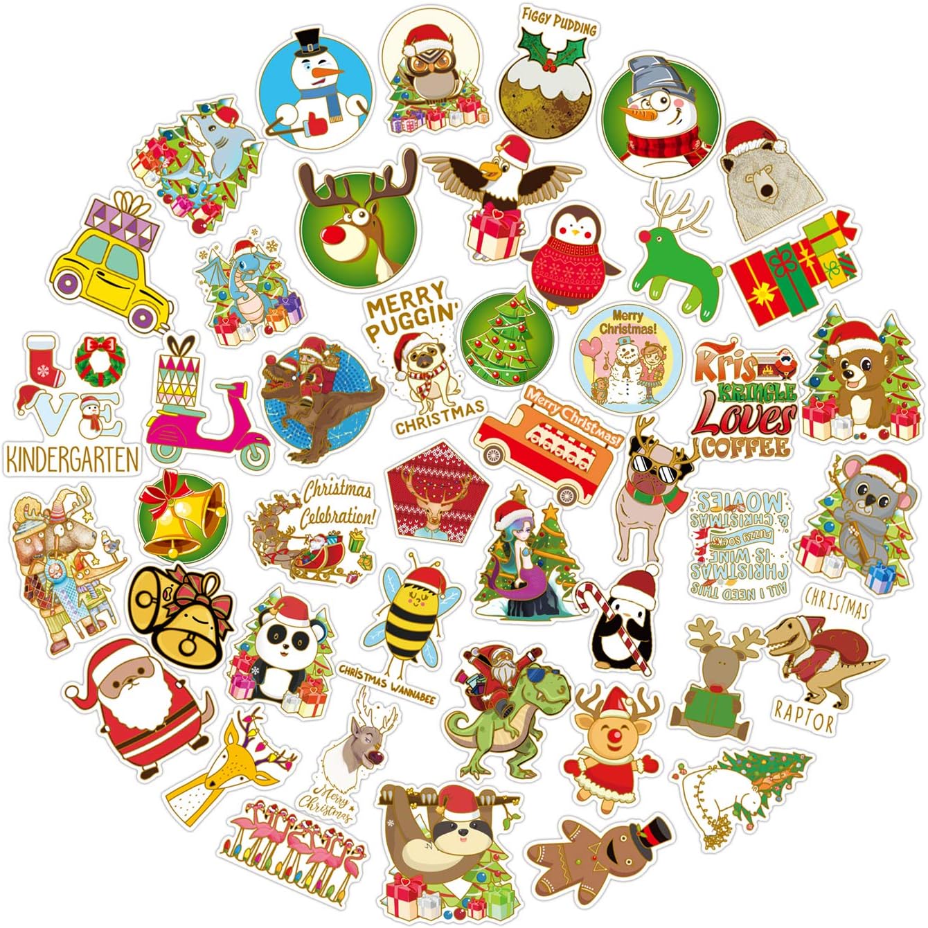 Christmas Vsco Stickers For Hydro Flask Big 52 Pcs Waterproof Trendy Aesthetic Stickers For Water Bottles Laptop Vinyl Cute Sticker Pack For Teens