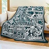 WKLKHMXBS Football Gifts for Men Women, Football Throw Blanket for Fans, Sports Team Color Blanket for Christmas and Birthdays 60" x 50"
