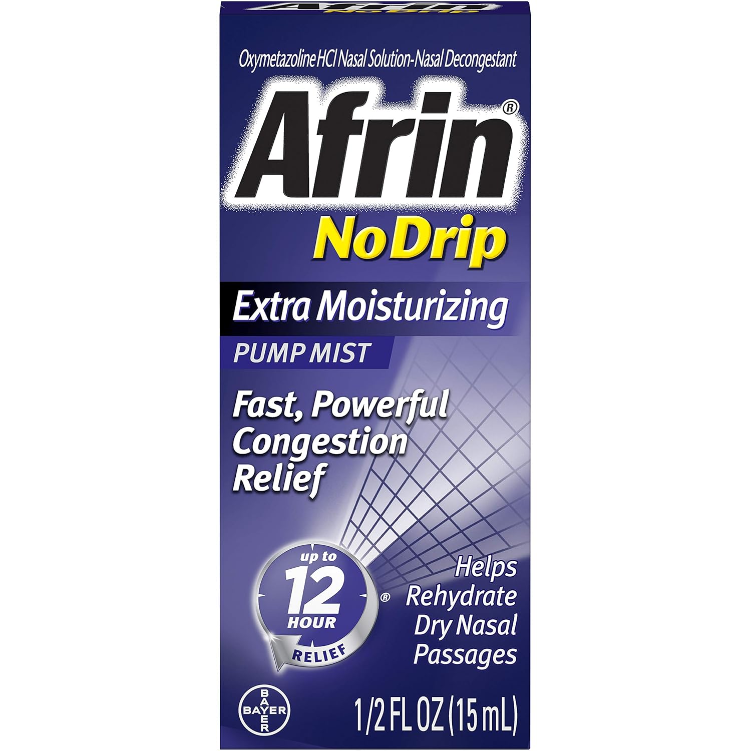 Afrin Nasal Spray No Drip Extra Moisturizing Pump Mist, .5 oz : Grocery & Gourmet Food