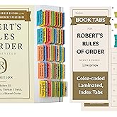 Harfesto Upgraded Book Tabs for Robert’s Rules of Order, Newly Revised 12th Edition, 90 Index Tabs in Total with Guide & Alig