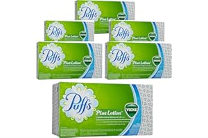 FIAHNG Puffs Plus Vicks Lotion 2-Ply Facial Tissues, (Pack of 6 Box), Vicks Ultra Soft Tissues (88 Tissues per Box) With Laiby Sticker