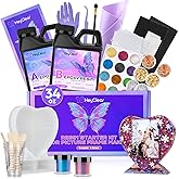 HeyClear Epoxy Resin Picture Frame Heart-Mold Kit, 34oz Clear and Hard Resina Complete Craft Accessories and Supplies Set for Casting Art, DIY Photo Gifts