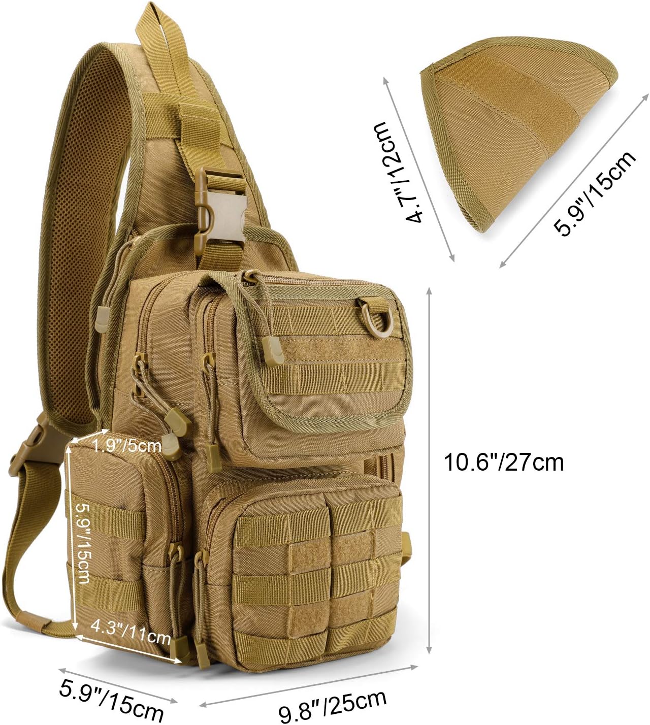 G4Free Outdoor Tactical Sling Backpack Military Sport Daypack Assault Small Shoulder Crossbody Rucksack Chest Pack for Walking Bike Cycling Camping Hiking Trekking - Image 4