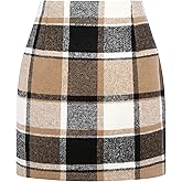 Plaid Skirts for Women, Pencil Mini Skirts for Women High Waist Bodycon Christmas Holiday Fall Winter Skirts 2026 Trendy