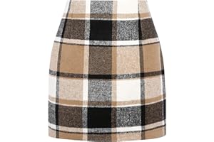 AURUZA Plaid Skirts for Women, Pencil Mini Skirts for Women High Waist Bodycon Christmas Holiday Fall Winter Skirts 2025 Trendy