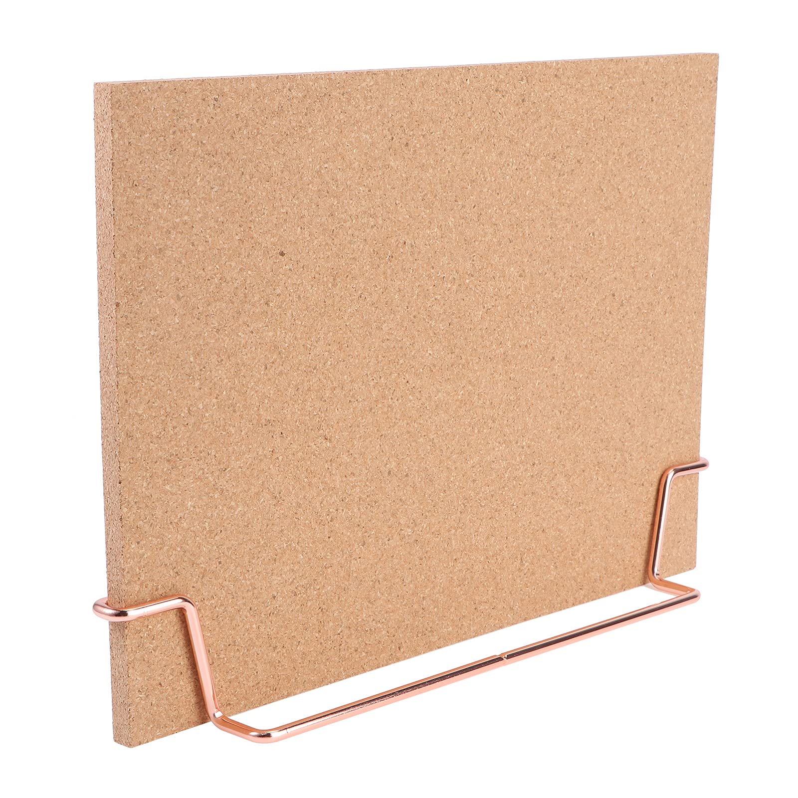 TOYANDONA Cork Notice Board Bulletin Board, Desktop Bulletin Board with Stand, Message Boards for Home Office Drawing/Memo/to Do List (Rose Gold Base)