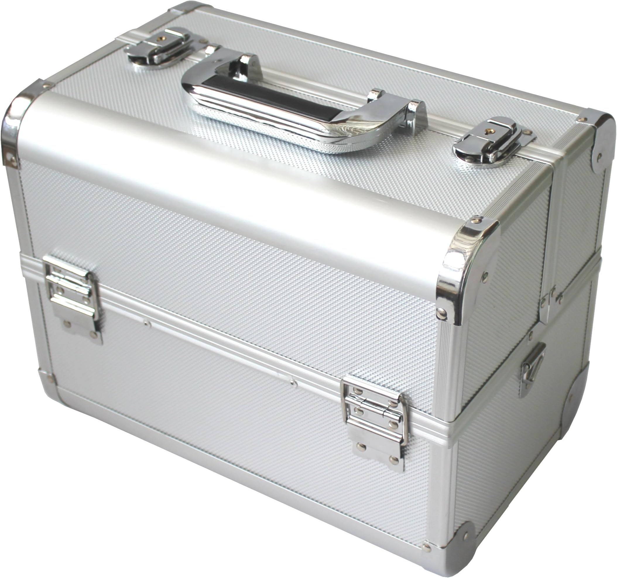 KScase Aluminium Beauty Case Tool Box Travel Suitcase 320 x 210 x 247 mm, Silver
