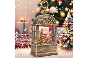 SYKART Christmas Snow Globe, 12'' Santa Snow Globe Lighted Snow Globe for Kids Adults Girls Women Home Decoration Thanksgiving Christmas Birthday Gift Musical Snow Globe Lantern USB or Battery Operated
