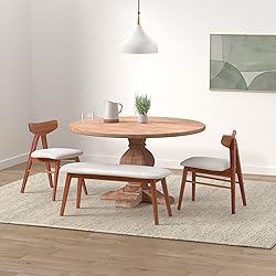 World Interiors Mango Wood Round Dining Table In