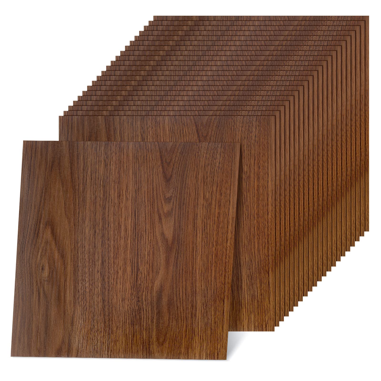 Photo 1 of Sasylvia 48 Pcs Peel and Stick Floor Tile Wood Grain Vinyl Flooring Self Adhesive Waterproof Bathroom Floor Tile for Living Bedroom Kitchen Floor, 11.8 x 11.8 Inch,Dark Brown(Fresh Style,Dark Brown)