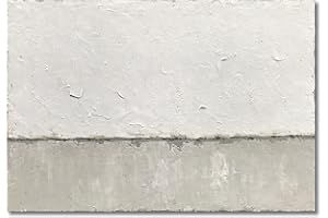 NANKAI Large Abstract Painting Hand Painted Grey White Minimalist Painting on Canvas Modern Abstract Canvas Wall Art Large White Acrylic Abstract Painting Wall Art 30x45 inch