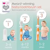 Cherish Baby Care Baby Toothbrush 0-2 Years Silicone 3-Pack Orange view 2