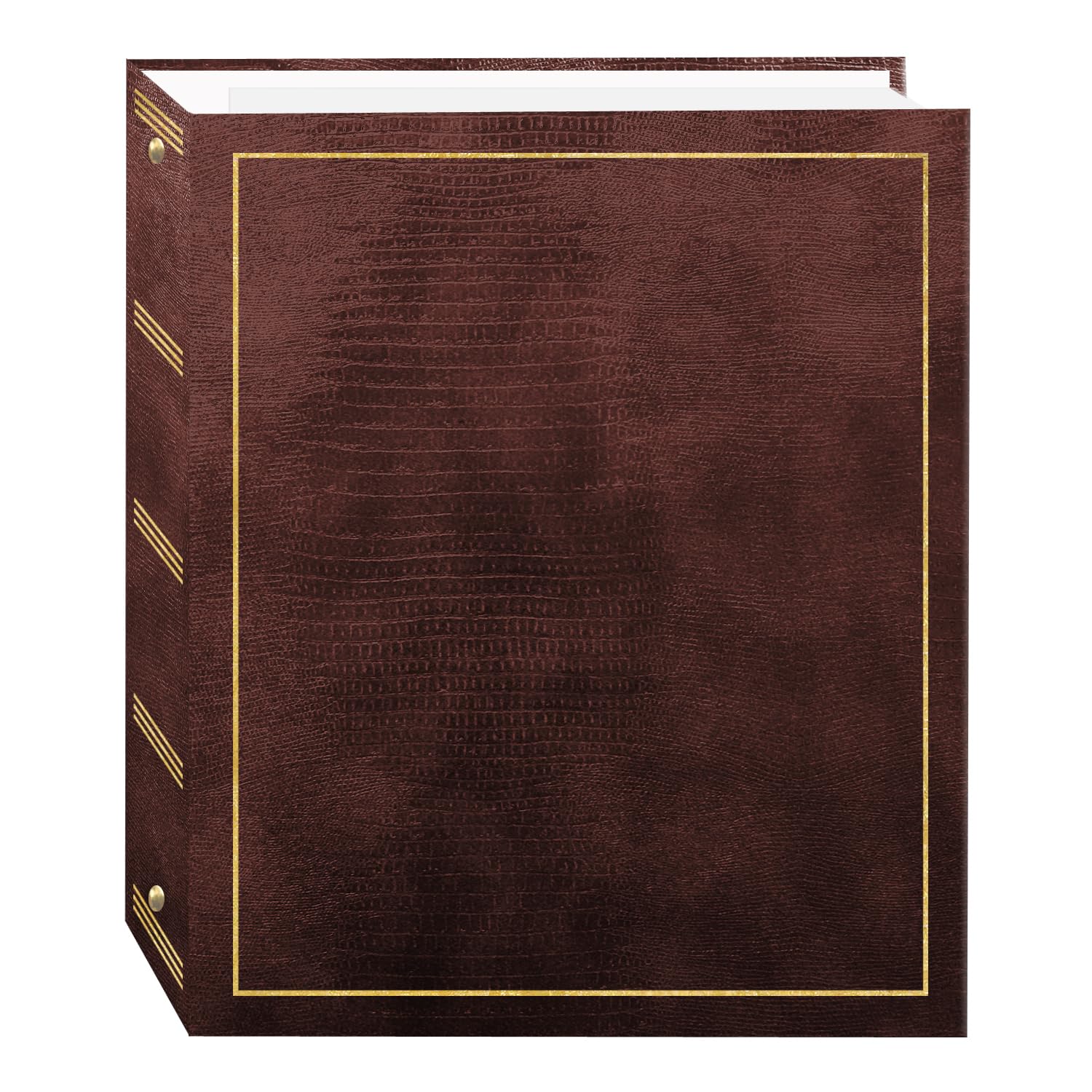 Magnetic Self-Stick 3-Ring Photo Album 100 Pages (50 Sheets), Brown — image 1
