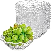 Elsjoy 12 Pack 7 oz Plastic Reusable Dessert Bowls, Small Clear Plastic Bowls Unbreakable Snack Bowl for Ice Cream, Candy, Fruits