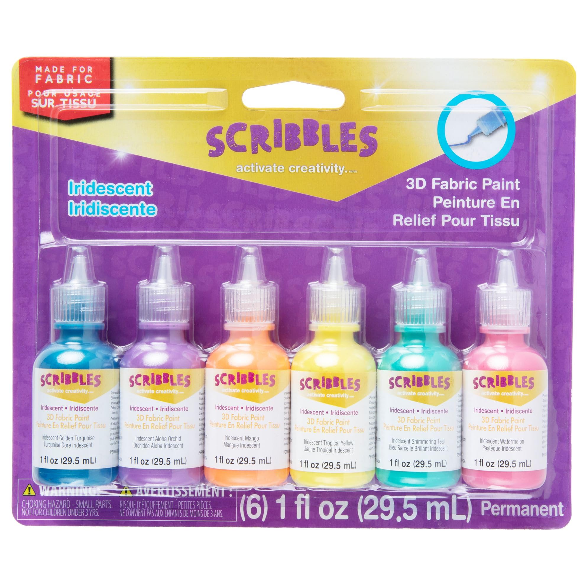 I Love To Create Paint Scribbles 3D Fabric Paints 1 Oz 6 kg-Iridescent