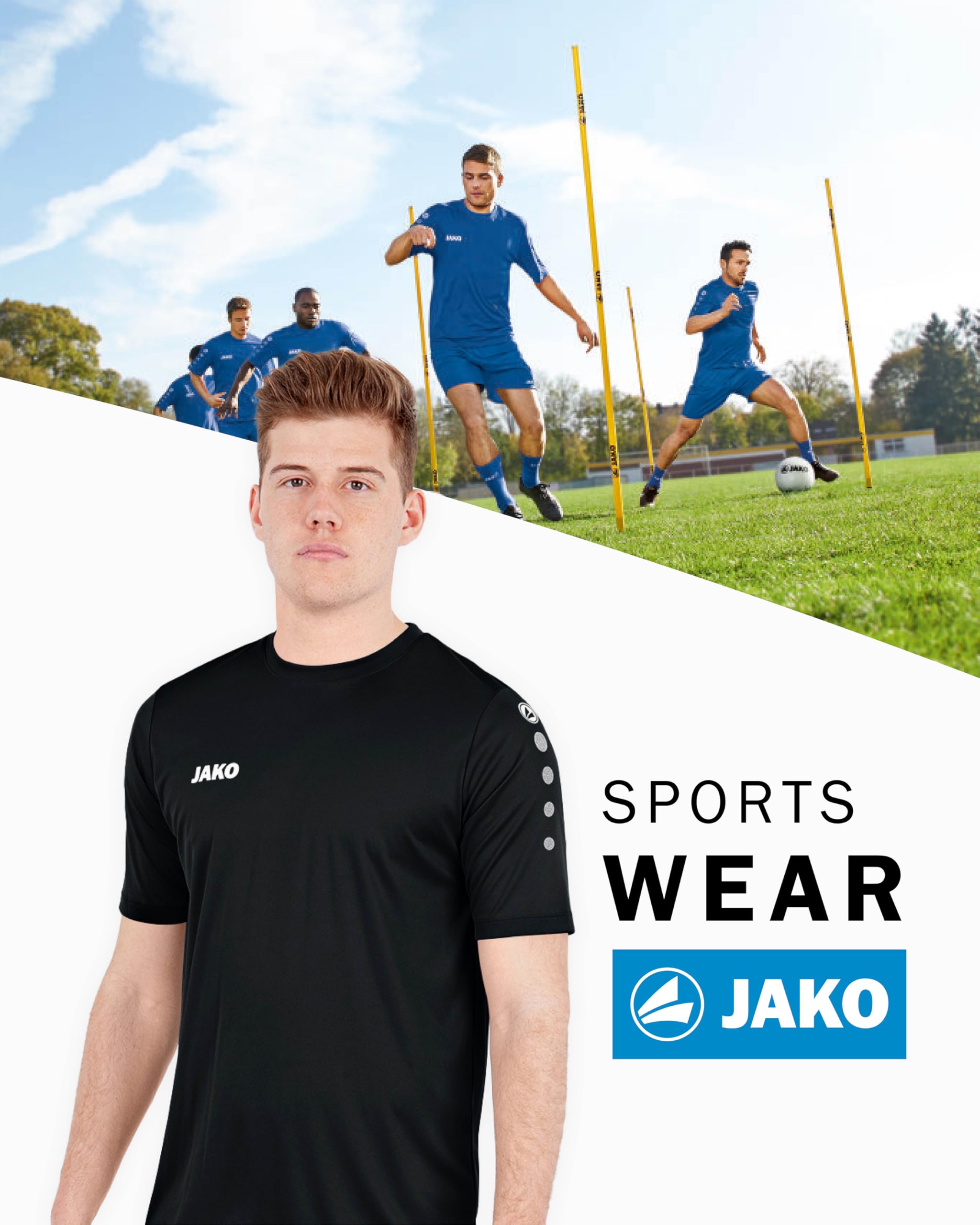 JAKO Herren Fußballtrikots Trikot Team KA, schwarz, L, 4233 4