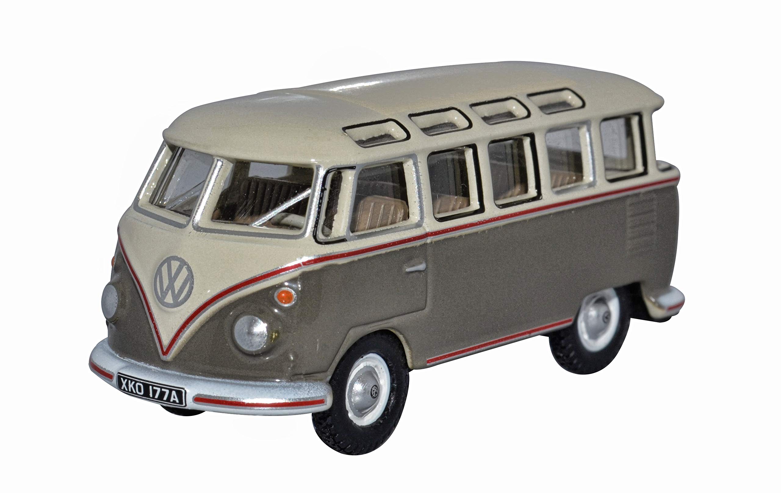 Oxford Diecast 1:76 VW T1 Samba Bus Mouse Grey/Pearl White Collectable model 76VWS009