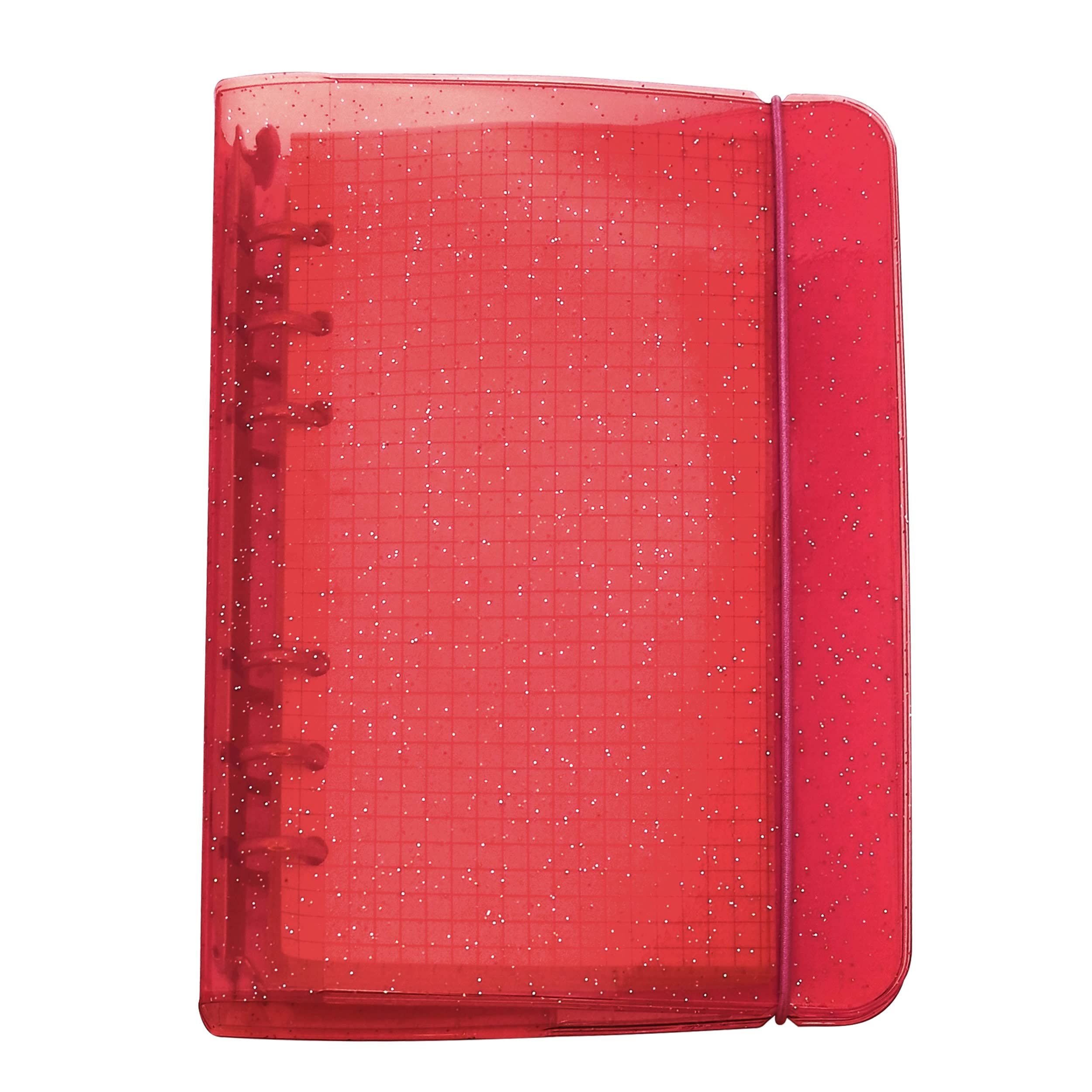 A6/ A5 6-Holes Colorful PP Cover Round Ring Binder Personal Organizer for Loose Leaf Sheet Refill Notebook/DIY Scrapbooking (Hibiscus, A6 Mini Set)