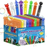 120 PCS Halloween Mini Bubble Wands, Halloween Party Favors for Kids, Bubble Wand Bulk for Goodie Bag Stuffers, Trick or Treat, Halloween School Classroom Prizes Gifts for Boys Girls(8 Designs)