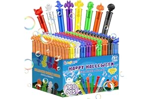 LETAPAPA 120 PCS Halloween Mini Bubble Wands, Halloween Party Favors for Kids, Bubble Wand Bulk for Goodie Bag Stuffers, Trick or Treat, Halloween School Classroom Prizes Gifts for Boys Girls(8 Designs)
