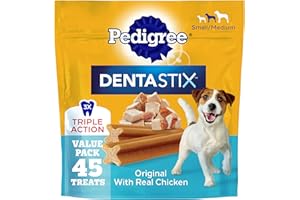 PEDIGREE DENTASTIX Small/Medium Dog Dental Treats Original Flavor Dental Bones, 1.57 lb. Value Pack (45 Treats)