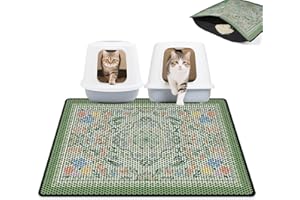 Hedgeink Cat Litter Mat 24"x29.5" Double Layer Waterproof Litter Box Mat Washable Litter Trapping Mat