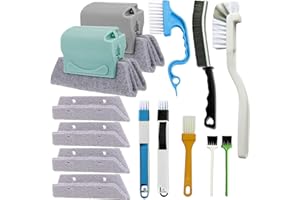 CRAFNEW 14Pcs Window Track Cleaning Tools, Deep Clean Groove Gap cleaning brush Kit for Window/Door Tracks, Sliding Doors, Tile Lines, AC Vents, Keyboards