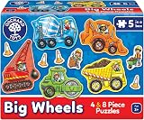Orchard Toys Big Wheels Jigsaw Puzzle 4 and 8 piece set for 3+ years