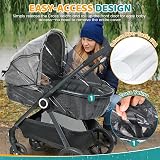 Orzbow Rain Cover for Pram with Large 45x35cm Window, Clear EVA view 2