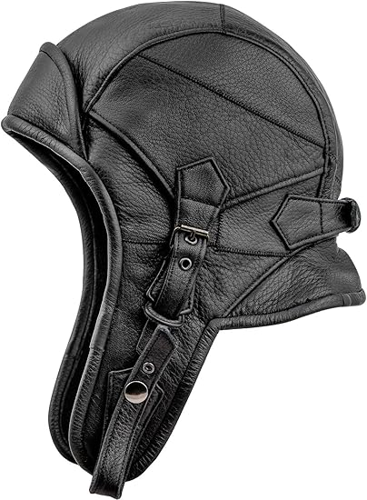 leather aviator hat
