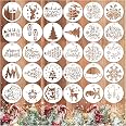 30pcs Small Christmas Stencils for Crafts Reusable 3 Inch Ornament Stencil | Drawing Small Merry Christmas Ornament Stencils