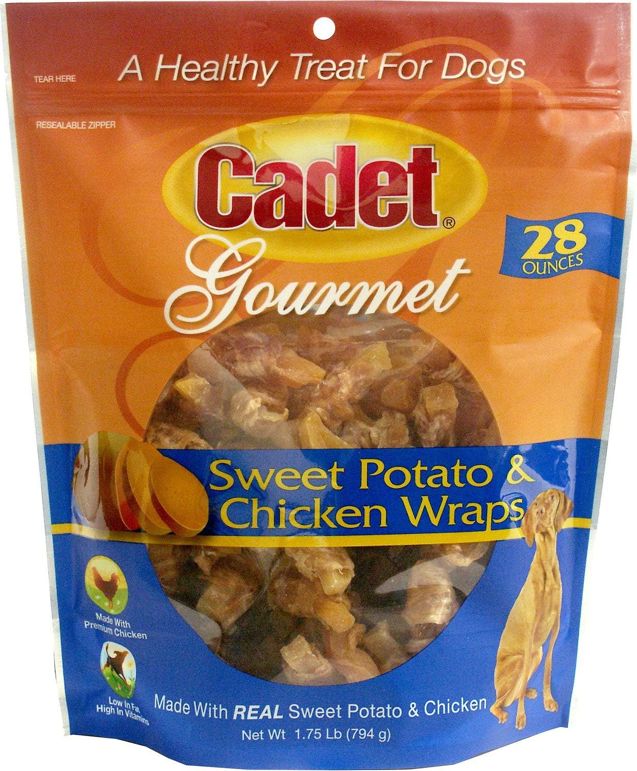 Cadet Sweet Potato & Chicken Wraps Dog Treats, Gourmet, 1.