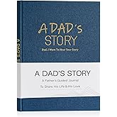 Artmag Dad's Life Story Journal Family Keepsake Book Linen Hardcover for Dad to Share His Memories, with 250+ Prompt Questions Book Gift for Birthday Father's Day Christmas (Blue)