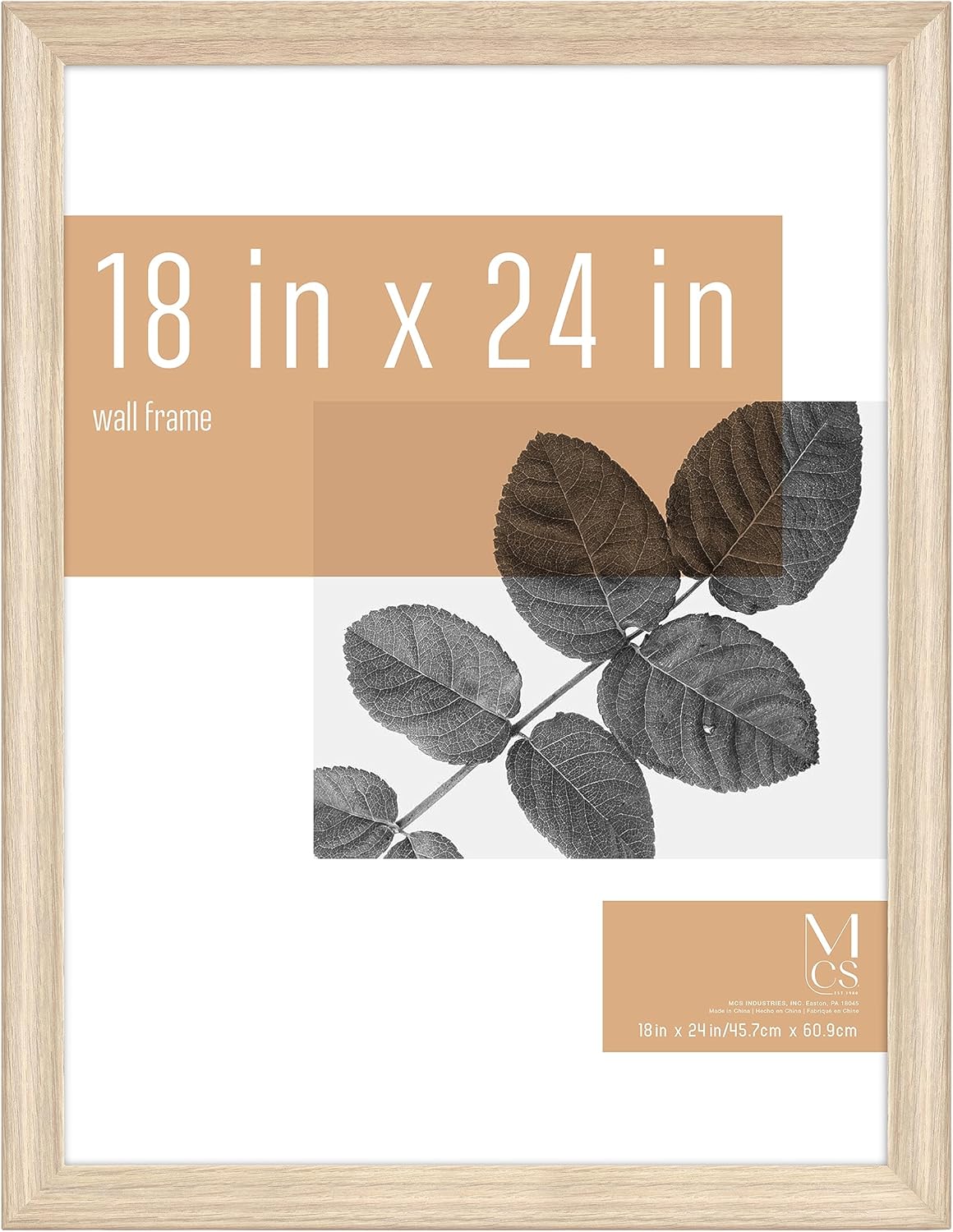 Photo Albums, Frames & Accessories - MCS Classic Studio Gallery Wall Frames, Natural Woodgrain, 18 x 24 Inch, Single