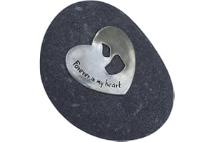 Whitney Howard Designs Sympathy Remembrance Gift - Forever in My Heart on a River Stone with Candle Motif - Add to a Memorial