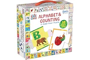 Briarpatch, The World of Eric Carle ABC 123 2-Sided Floor Puzzle, Based On Very Hungry Caterpillar Board Book, Preschool Learning for Kids