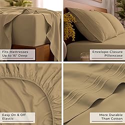 Mellanni Full Sheets Set - 4 PC Iconic Collection