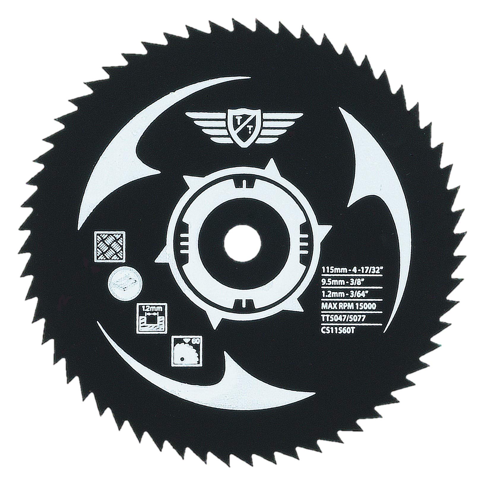 1 x TopsTools CS11560T 115mm 60T 9.5mm Bore HSS Saw Blades