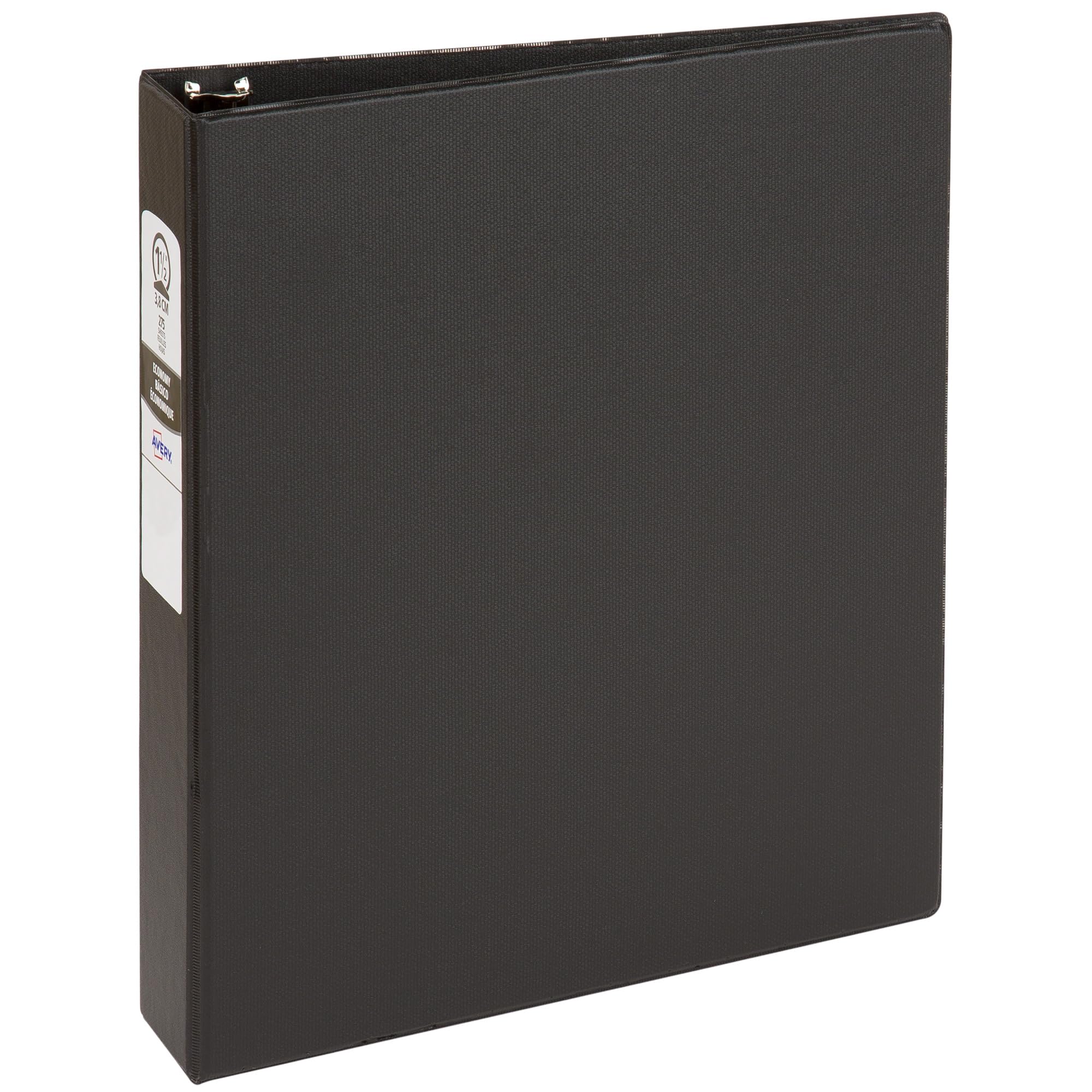 Avery Economy 3 Ring Binder, 1.5" Round Rings, 1 Black Binder (03401)